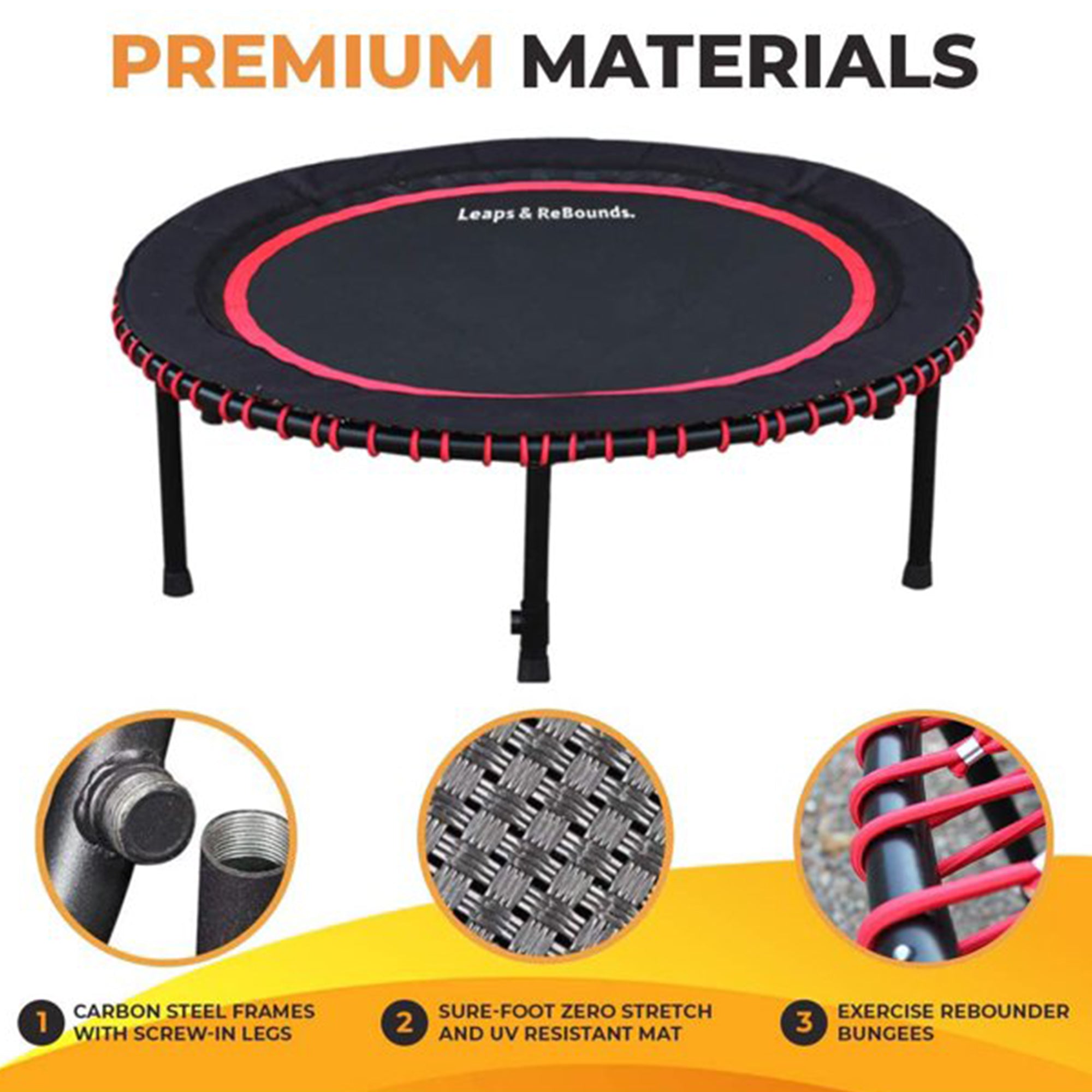 40" Mini Fitness Trampoline & Rebounder Gym Equipment, Blue (Open Box) - VMInnovations