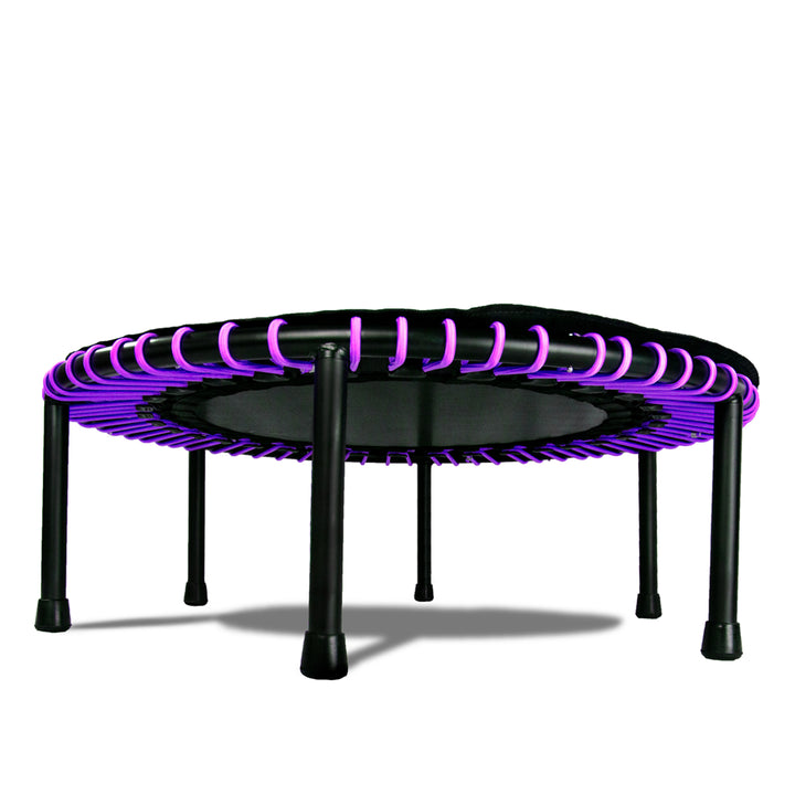 LEAPS & REBOUNDS 40" Mini Fitness Trampoline & Rebounder Gym Equipment, Purple