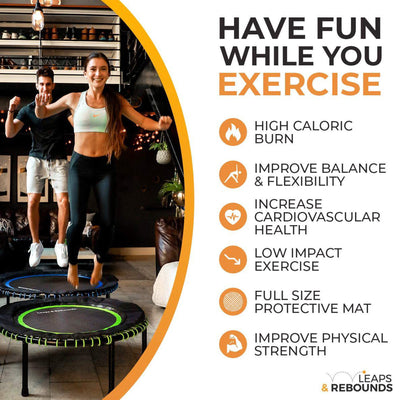 40" Mini Fitness Trampoline & Rebounder Gym Equipment, Purple (Open Box)