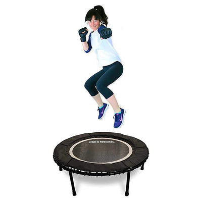 LEAPS & REBOUNDS 40" Fitness Trampoline & Rebounder Gym Equipment,Gray(Used)