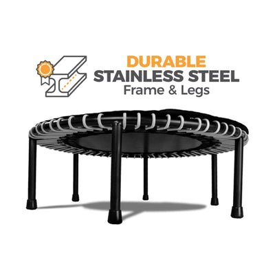 LEAPS & REBOUNDS 40" Fitness Trampoline & Rebounder Gym Equipment,Gray(Used) - VMInnovations