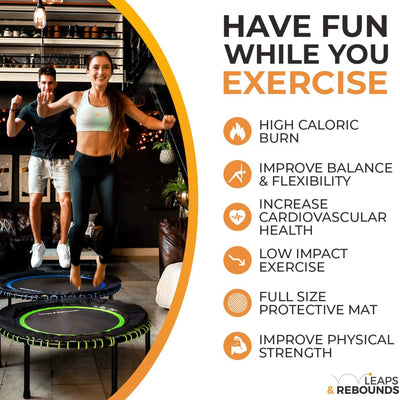 LEAPS & REBOUNDS 40" Trampoline & Rebounder Gym Equipment,Green(Open Box) - VMInnovations