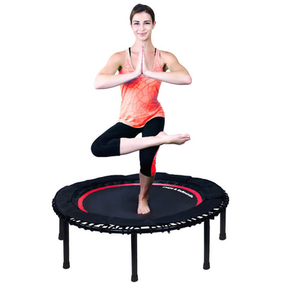 LEAPS & REBOUNDS 40" Mini Fitness Trampoline & Rebounder Exercise Equipment, Red - VMInnovations