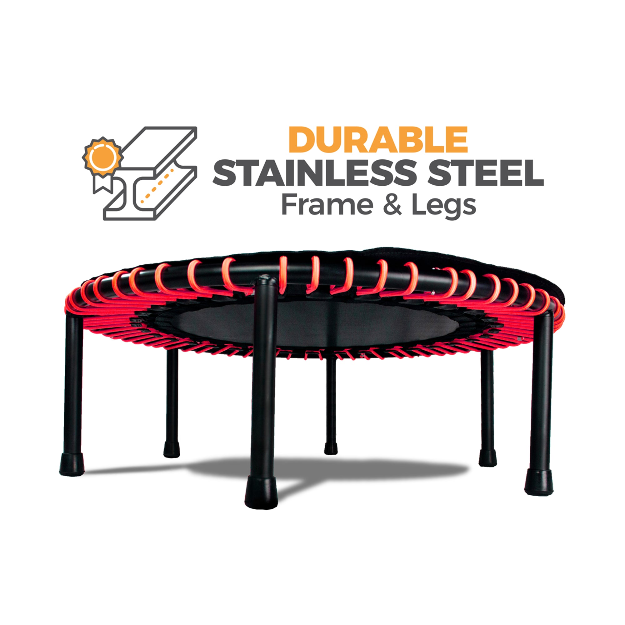 LEAPS & REBOUNDS 48" Mini Fitness Trampoline & Exercise Equipment, Red (Used) - VMInnovations