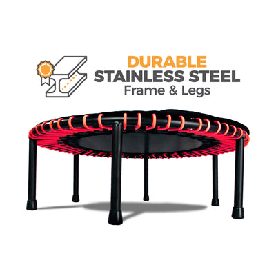 48" Mini Fitness Trampoline & Rebounder Exercise Equipment, Red (Open Box) - VMInnovations