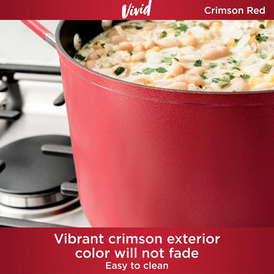 Ninja Foodi NeverStick Vivid Oven Safe 8 Piece Pots & Pans Cookware Set, Crimson