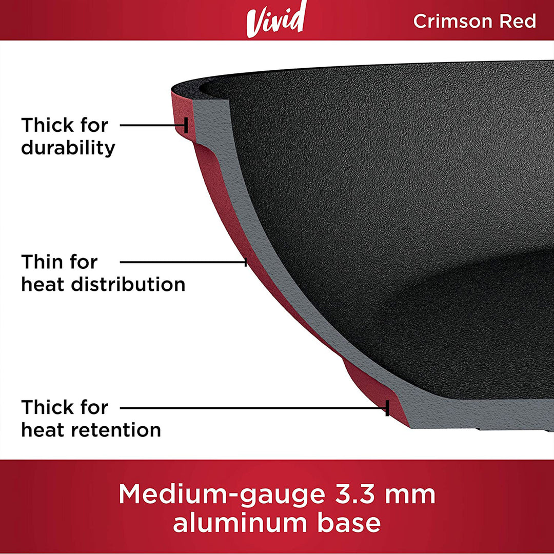 Ninja Foodi NeverStick Oven Safe All Range Non Stick 10.25" Pan, Crimson (Used)