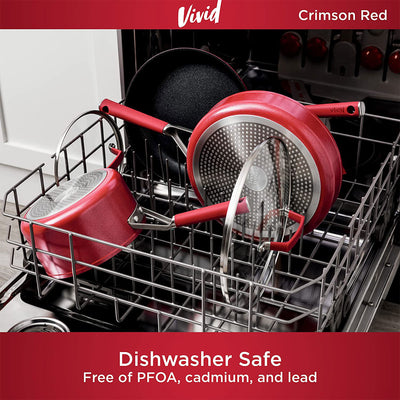 Ninja Foodi NeverStick Oven Safe All Range Non Stick 10.25" Pan, Crimson (Used) - VMInnovations