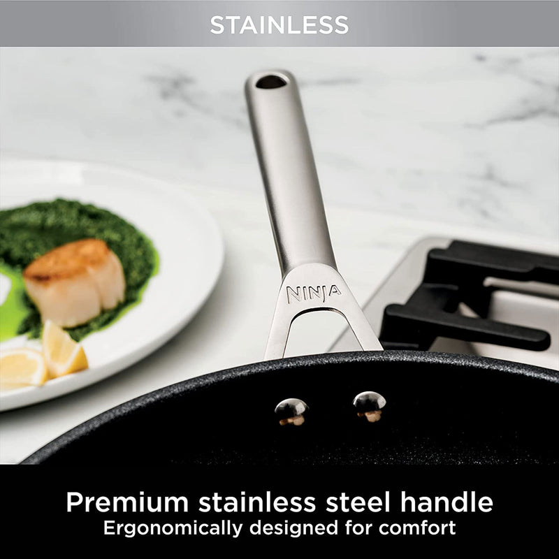 Ninja Foodi NeverStick Stainless Steel Oven Safe 10.25" and 12" Fry Pan Set
