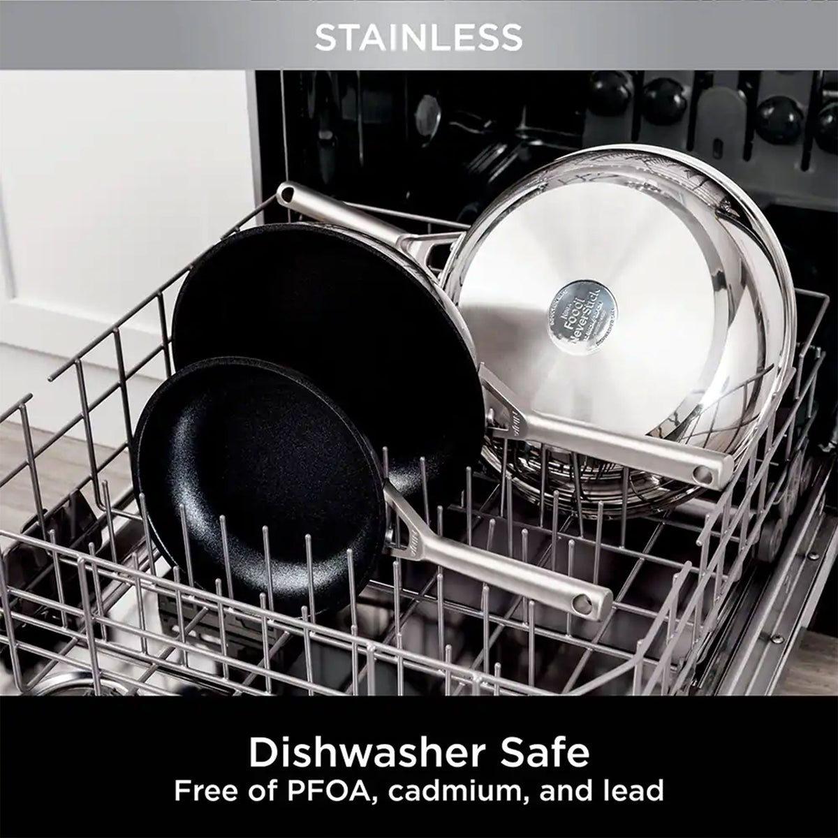 Ninja Foodi NeverStick Stainless Steel Oven Safe 8" and 10.25" Fry Pan Set