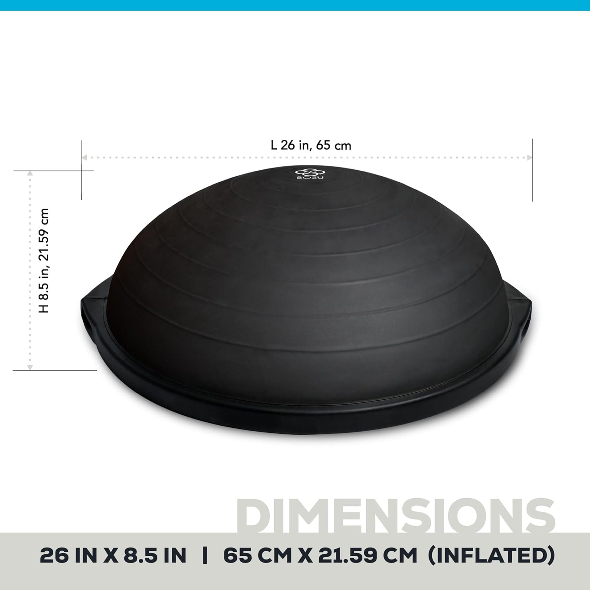 Bosu Multi Functional Home Gym 26" Balance Strength Board, Matte Black(Open Box) - VMInnovations