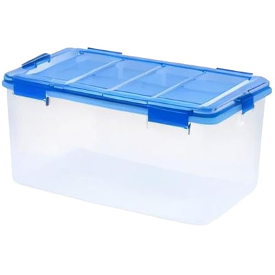 IRIS USA 62 Qt Weatherpro Airtight Clear Plastic Storage Bin with Lid, 4 Pack