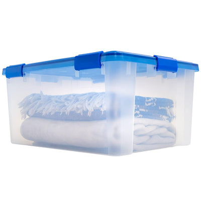 IRIS USA 62 Qt Weatherpro Airtight Clear Plastic Storage Bin with Lid, 4 Pack