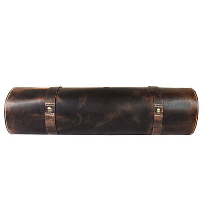 Aaron Leather Goods Tuscania Knife Roll Case, Walnut Brown Leather (Open Box) - VMInnovations