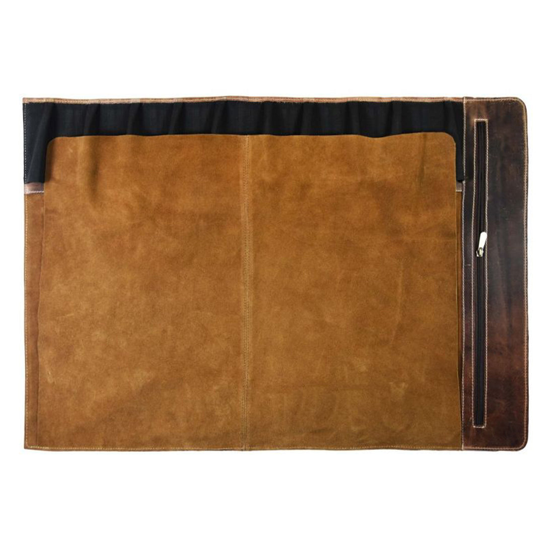 Aaron Leather Goods Tuscania Knife Roll Case, Walnut Brown Leather (Open Box)