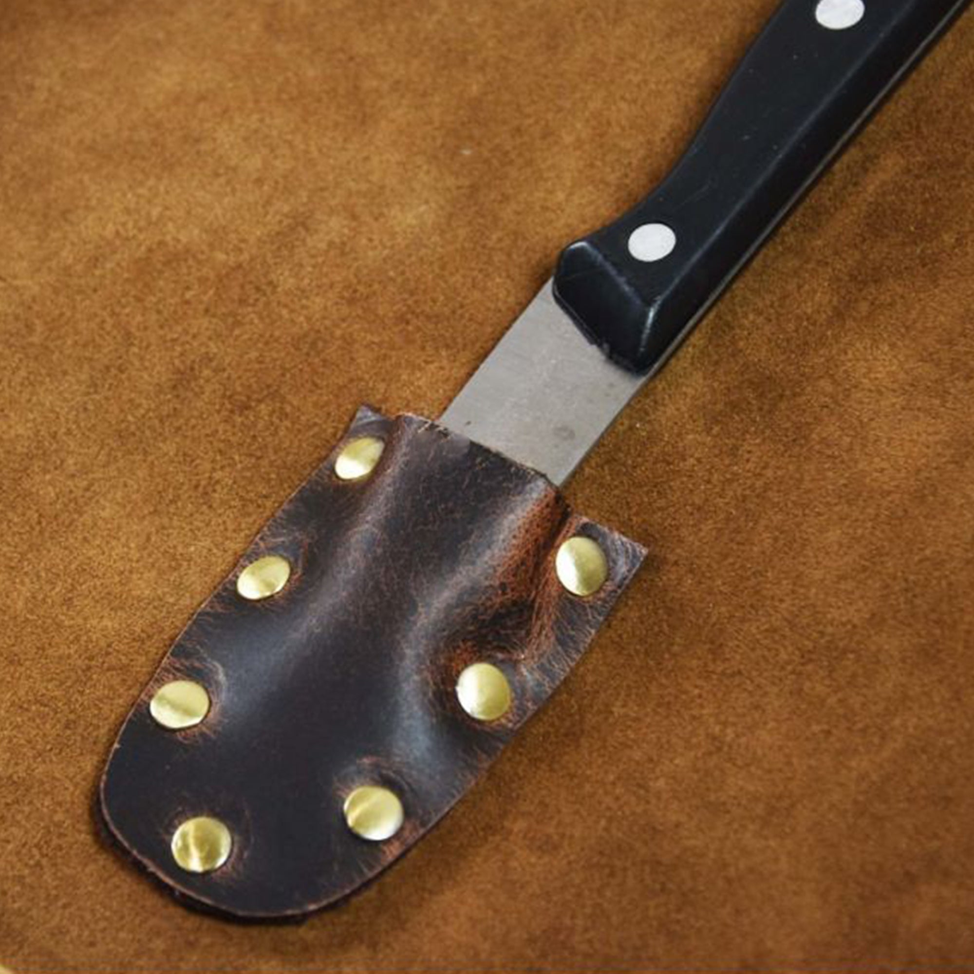 Aaron Leather Goods Tuscania Knife Roll Case, Walnut Brown Leather (Open Box) - VMInnovations