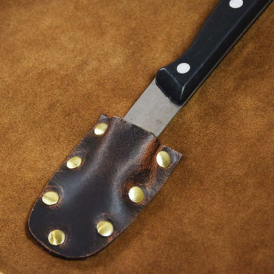 Aaron Leather Goods Tuscania Knife Roll Case, Walnut Brown Leather (Open Box) - VMInnovations