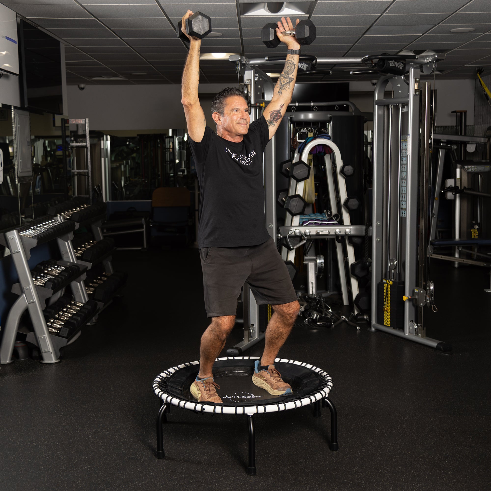 JumpSport 250 Durable 35.5" Cardio Workout Trampoline, Pearl White (Open Box) - VMInnovations
