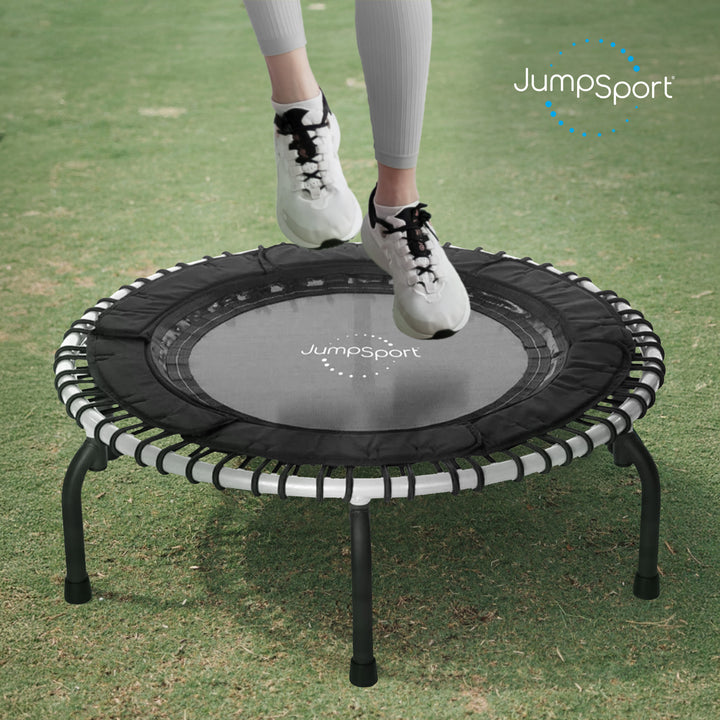 JumpSport 250 Workout Rebounder for Adults, 39"Mini Trampoline, White (Open Box)