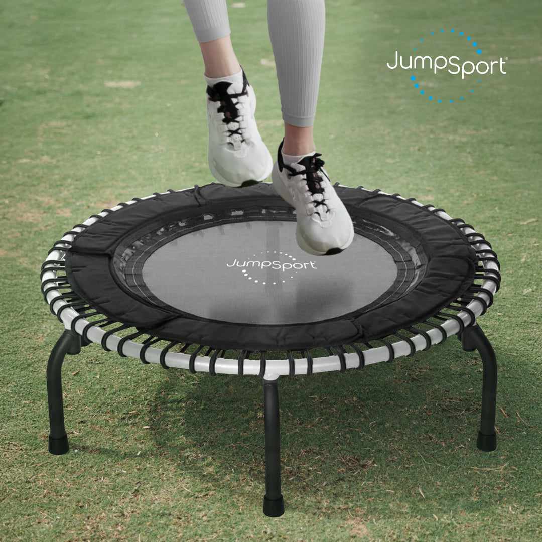 JumpSport 250 Durable 35.5" Cardio Workout Trampoline, Pearl White (Open Box)