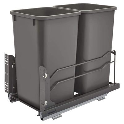 Rev-A-Shelf Double Pullout Trash Can 27 qt. with Soft-close, 53WC-1527SCDM-213 - VMInnovations