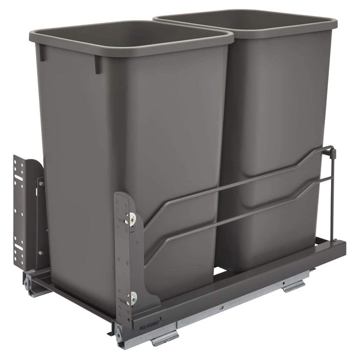 Rev-A-Shelf Double Pullout Trash Can 27 qt. with Soft-close, 53WC-1527SCDM-213