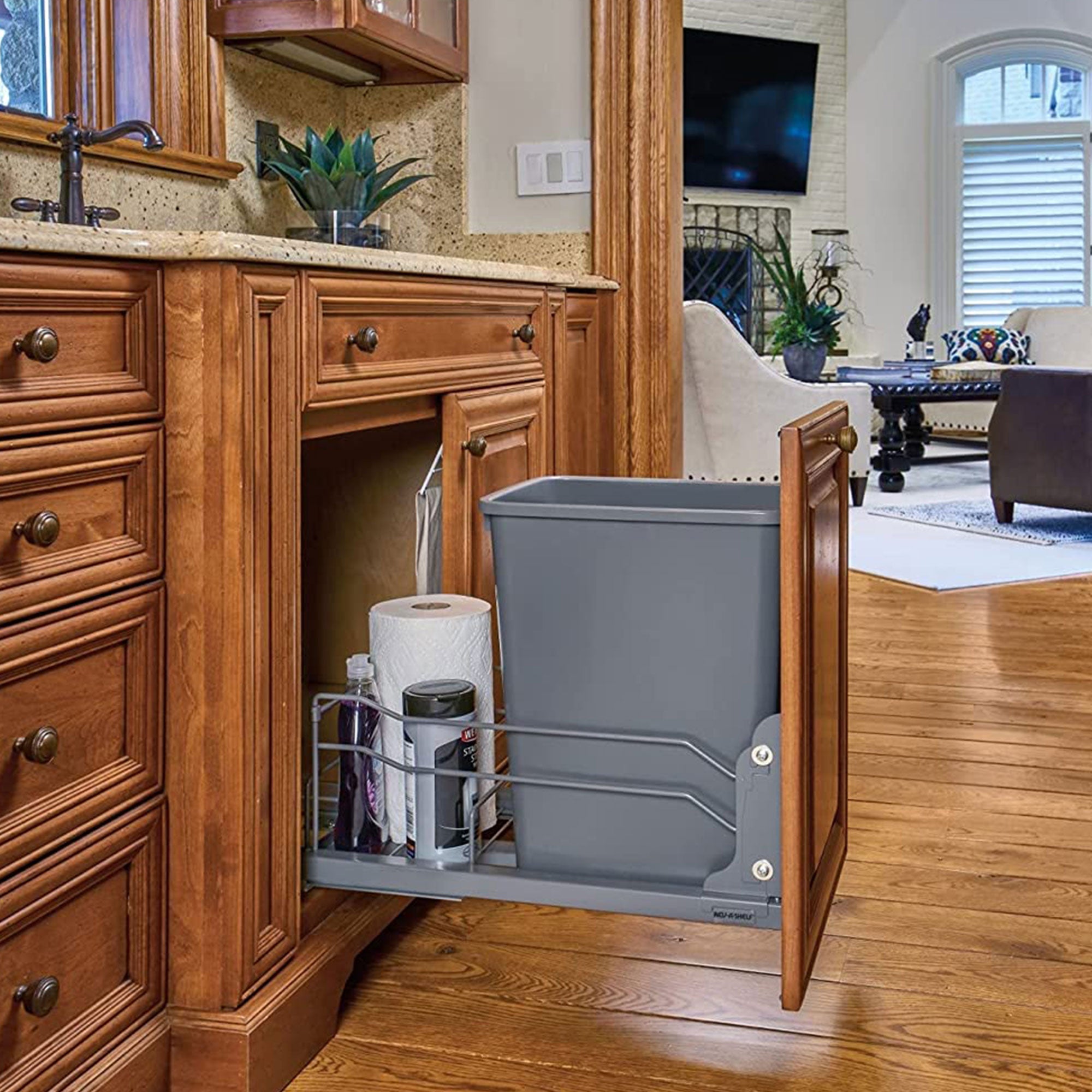Rev-A-Shelf Pullout Kitchen Trash Can 35 qt. with Soft-close, 53WC-1535SCDM-113 - VMInnovations