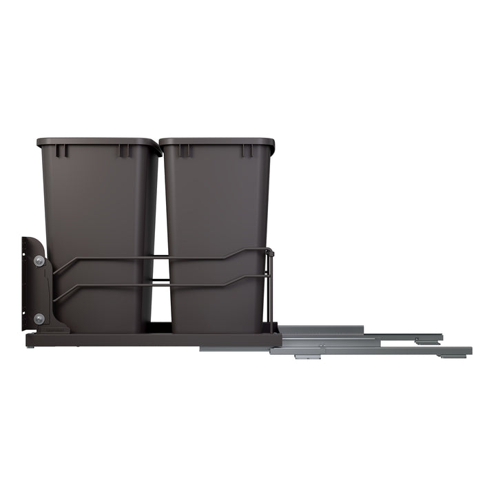 Rev-A-Shelf Double Pullout Trash Cans 35 qt. with Soft-close, 53WC-1835SCDM-213 - VMInnovations