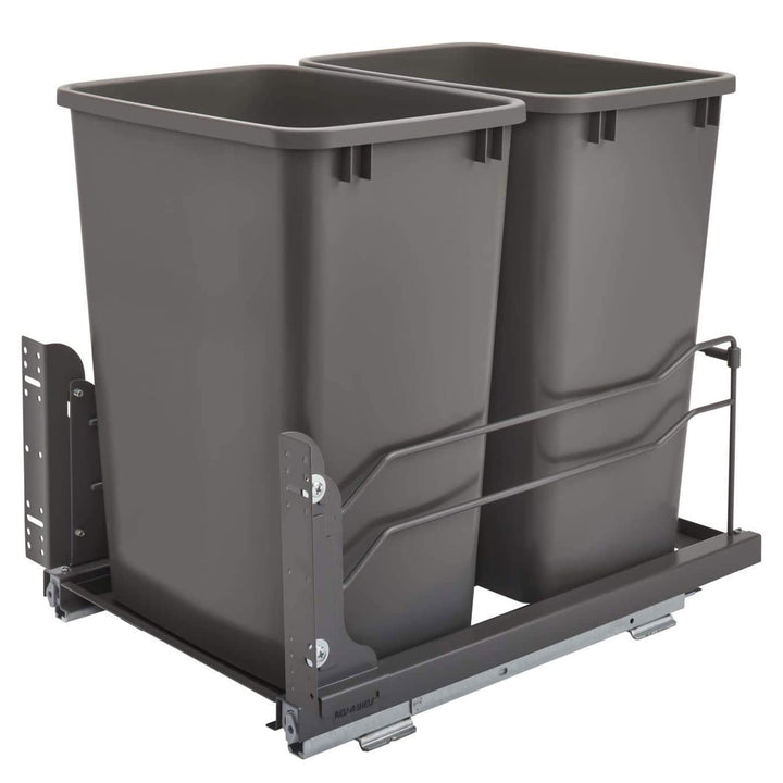 Rev-A-Shelf Double Pullout Trash Cans 35 qt. with Soft-close, 53WC-1835SCDM-213