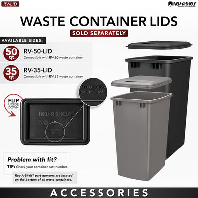 Rev-A-Shelf Double Pull Out Trash Can 35 Qt with Soft-Close, 53WC-1835SCDM-213