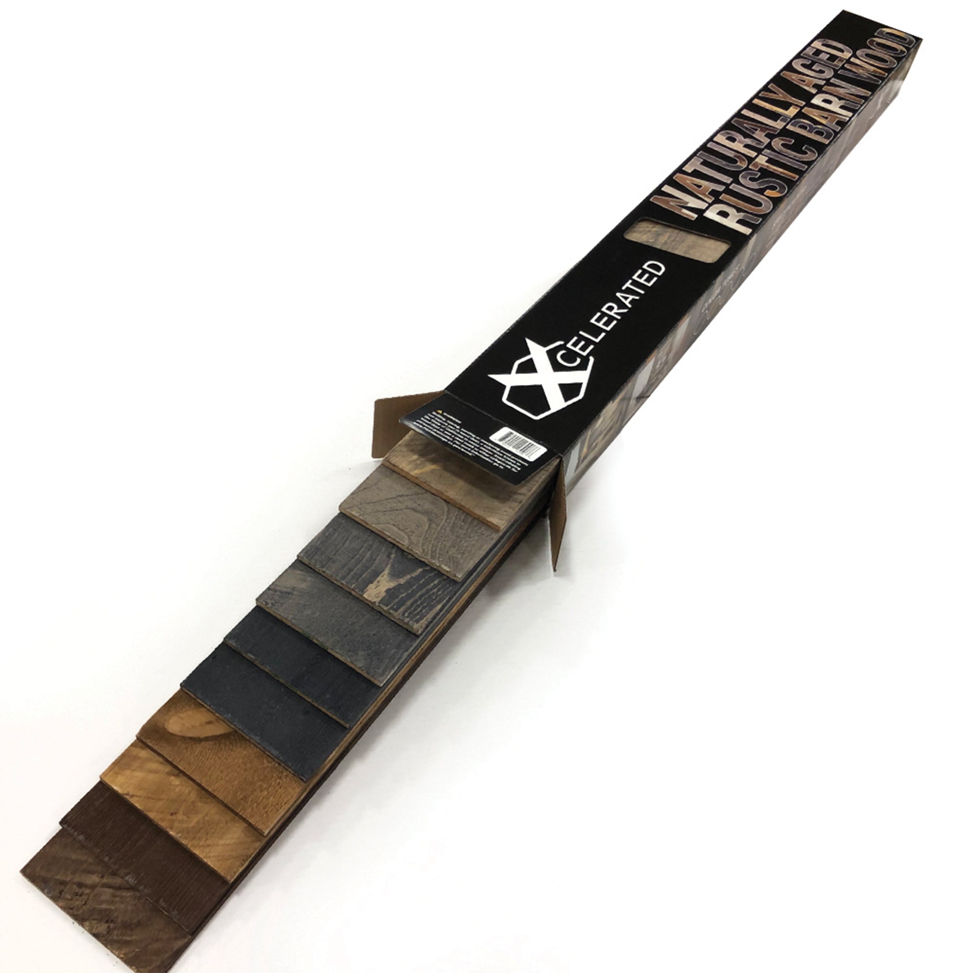 25 Sqft Rustic Reclaimed Barn Wood Wall In A Box Planks, Mixed Tones (Used) - VMInnovations