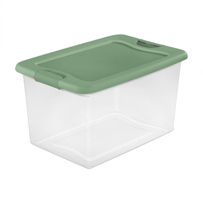Sterilite 64 Qt Latching Plastic Storage Container Tote, Crisp Green (18 Pack)