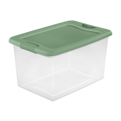 Sterilite 64 Qt Latching Plastic Storage Container Tote, Crisp Green (12 Pack)