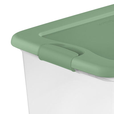 Sterilite 64 Qt Latching Plastic Storage Container Tote, Crisp Green (12 Pack)