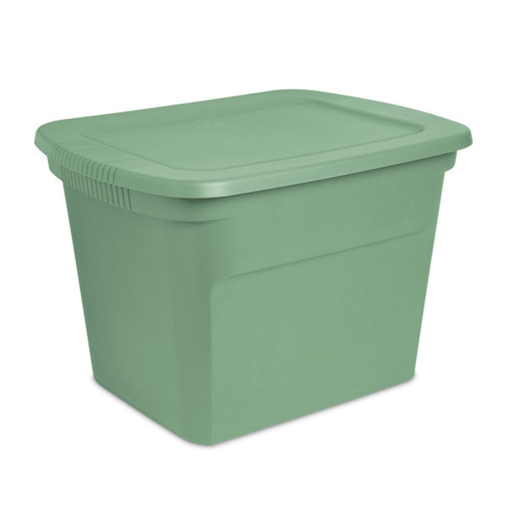 Sterilite 18 Gallon Stackable Storage Tote with Handles, Crisp Green (16 Pack)