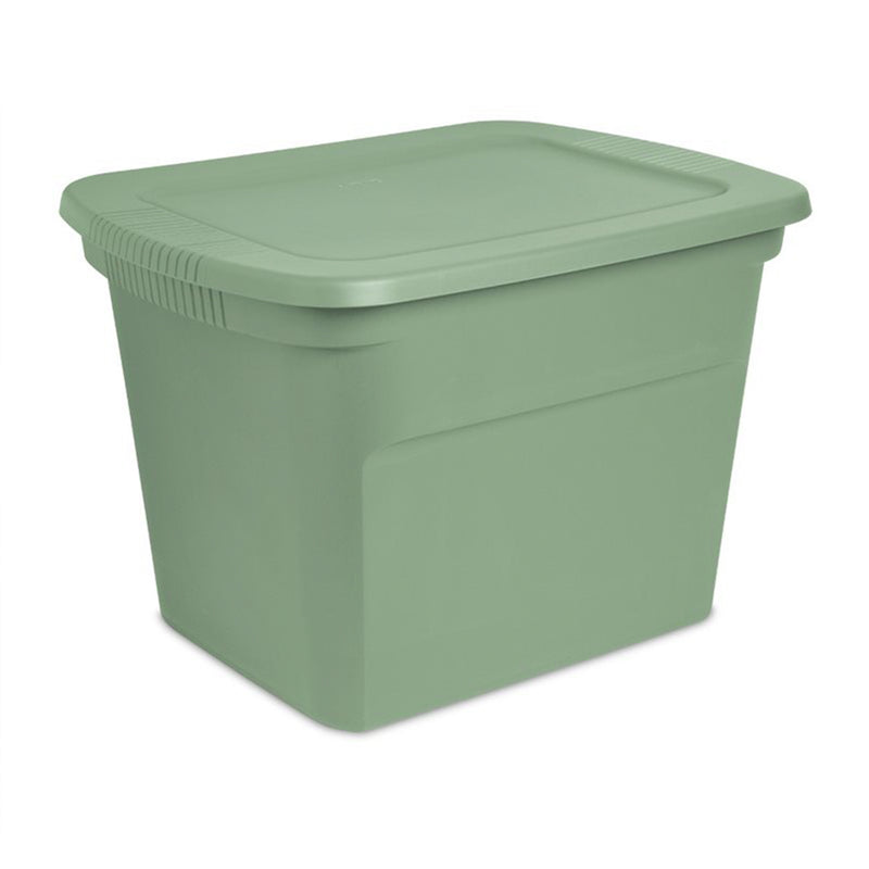 Sterilite 18 Gallon Stackable Storage Tote with Handles, Crisp Green (8 Pack)