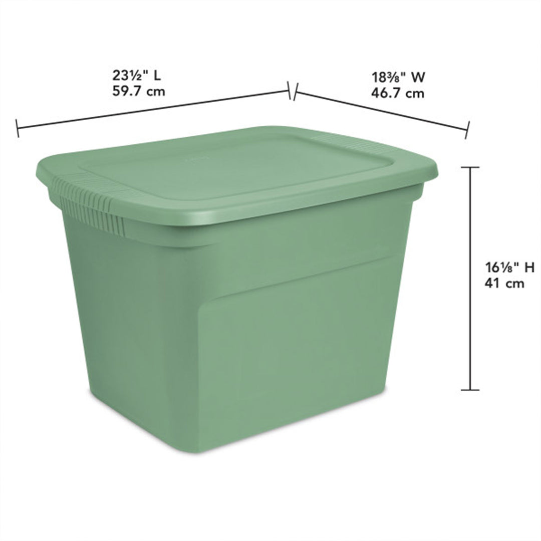 Sterilite 18 Gallon Stackable Storage Tote with Handles, Crisp Green (16 Pack)