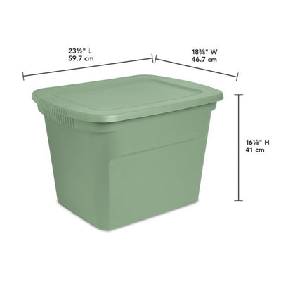 Sterilite 18 Gallon Stackable Storage Tote with Handles, Crisp Green (16 Pack)