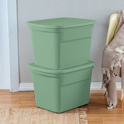 Sterilite 18 Gallon Stackable Storage Tote with Handles, Crisp Green (24 Pack) - VMInnovations