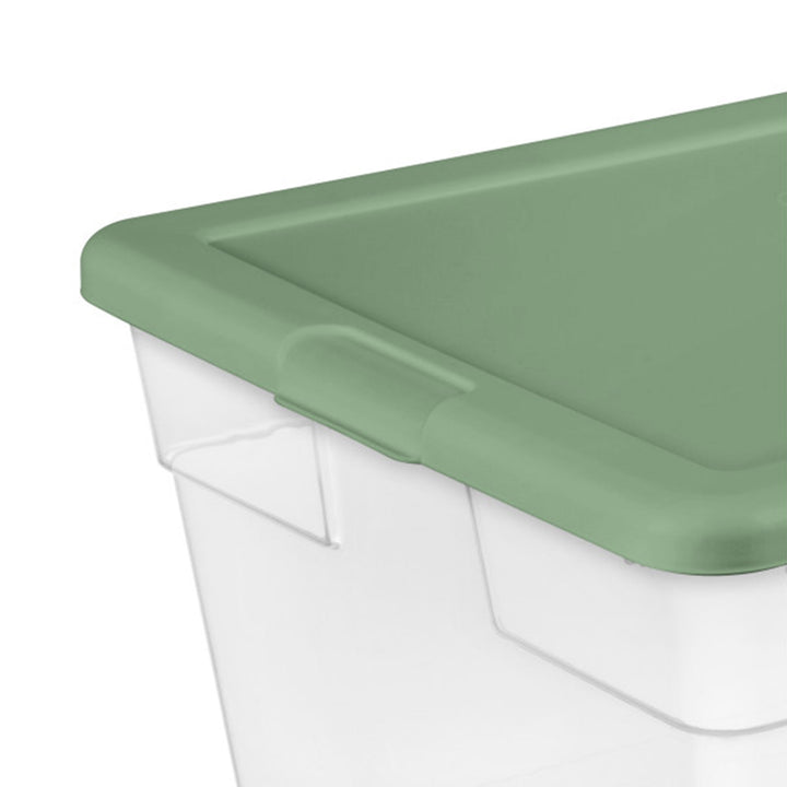 Sterilite 56 Qt Plastic Stackable Storage Container Tote, Crisp Green (32 Pack)
