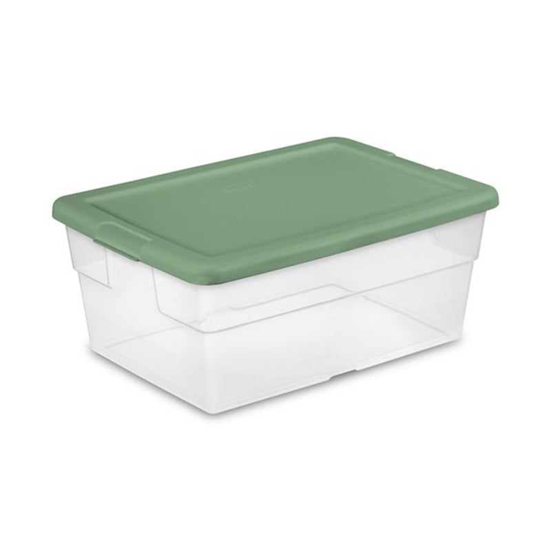 Sterilite 16 Qt Clear Plastic Storage Tote Home Organizer Bins w/Lid (24 Pack)