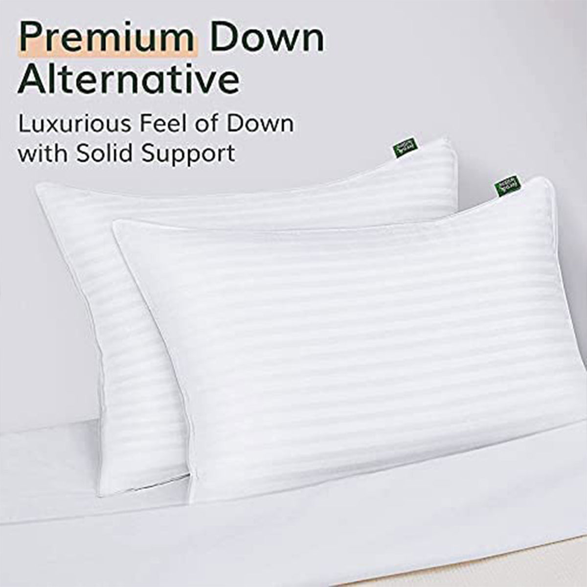 fern & willow Down Alternative Plush Adjustable Fill Pillow, Standard, 2 Pack - VMInnovations