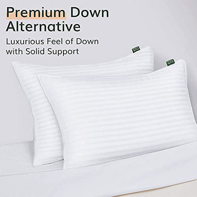 fern & willow Down Alternative Plush Adjustable Fill Pillow, Standard, 2 Pack - VMInnovations