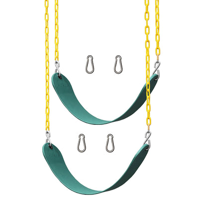 Playground Swing Set Outdoor Swing & Chain Set, 2 Pack, Green (Open Box) - VMInnovations