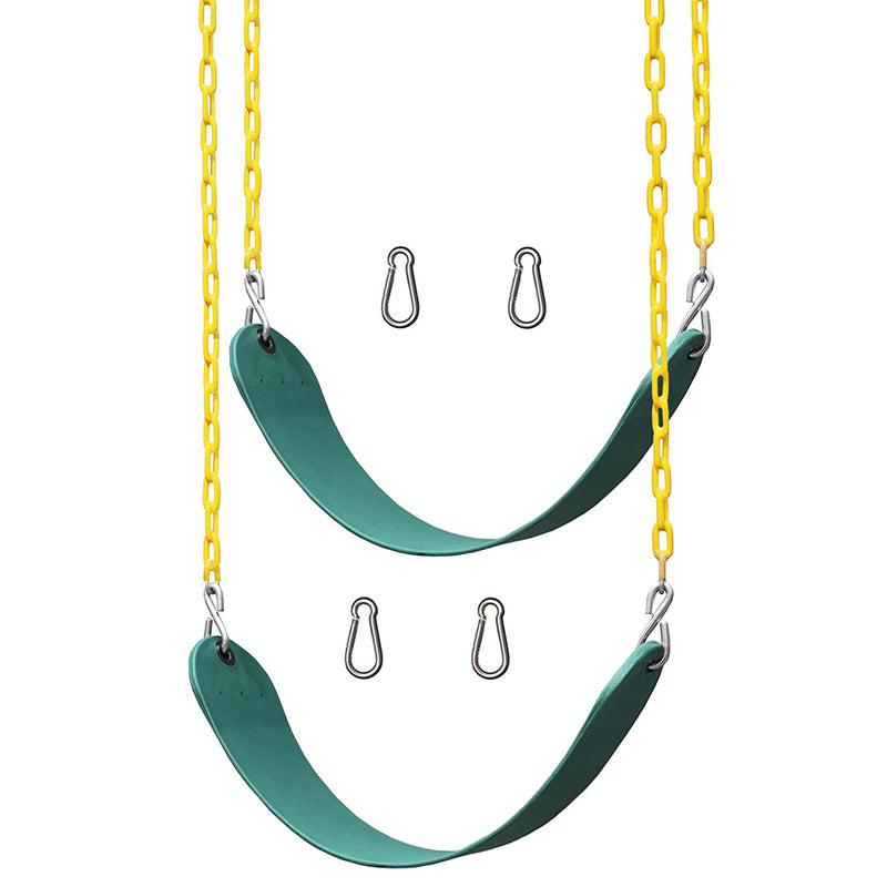 Playground Swing Set Outdoor Swing & Chain Set, 2 Pack, Green (Open Box)