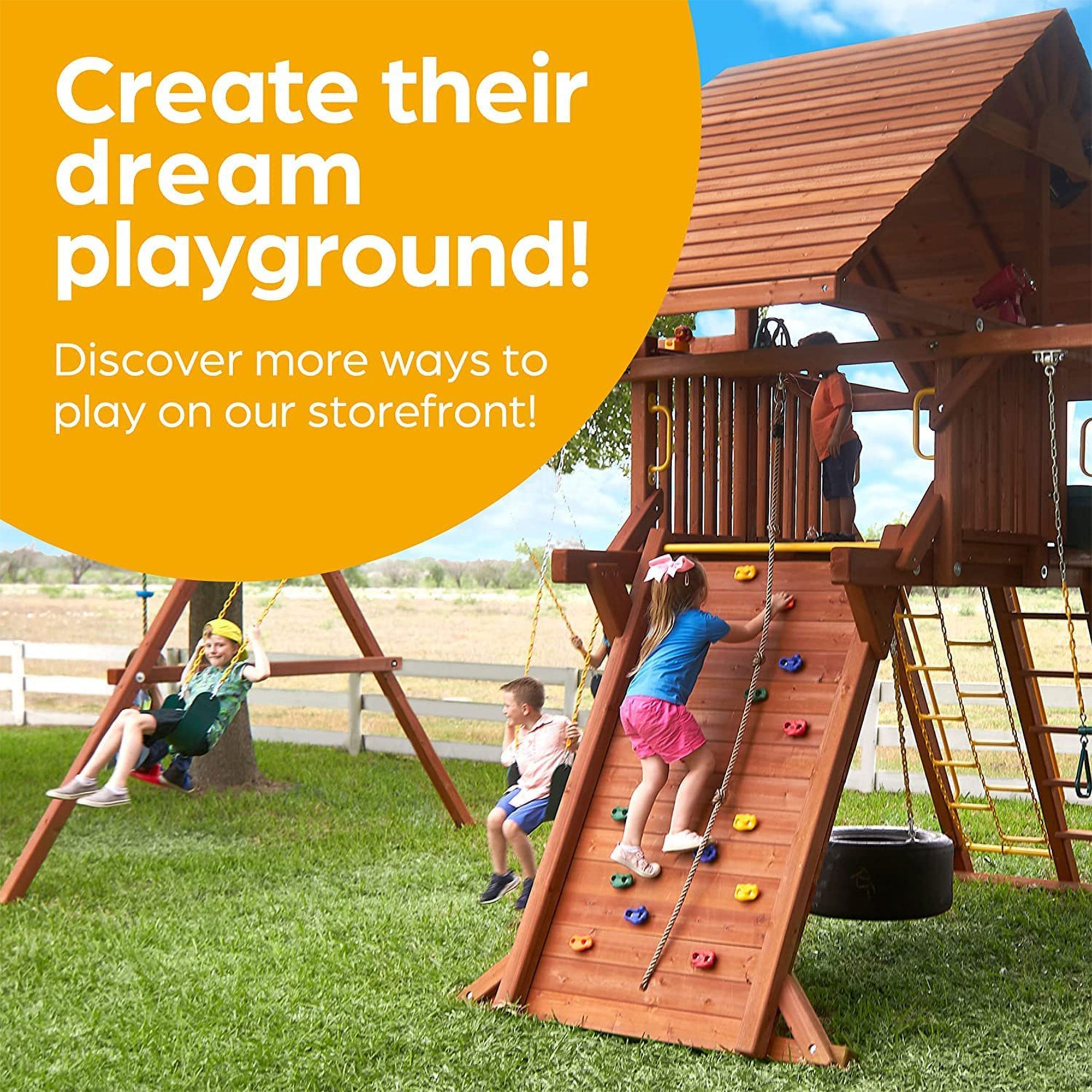 Playground Swing Set Outdoor Swing & Chain Set, 2 Pack, Green (Open Box) - VMInnovations