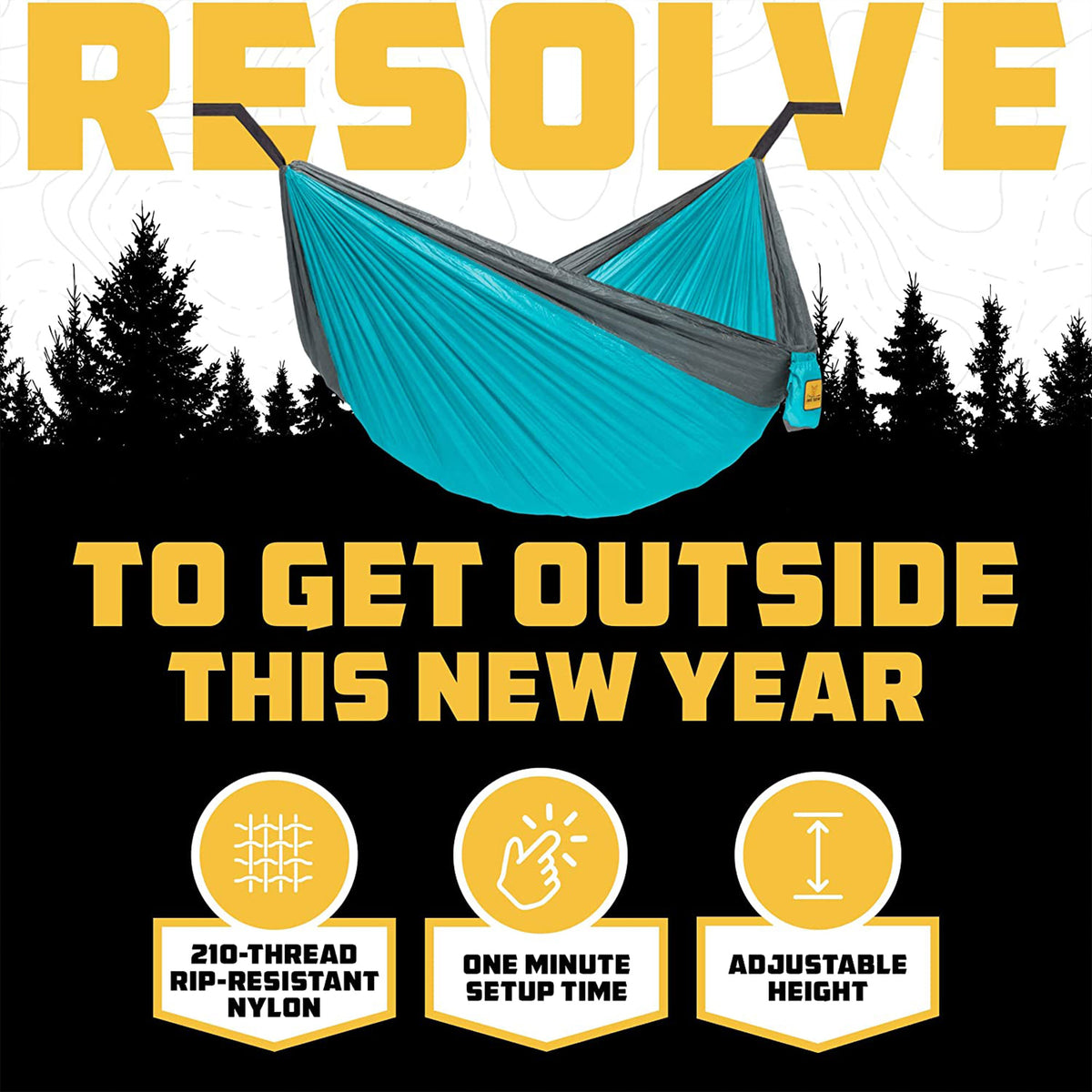 Large DoubleOwl Hammock with Adjustable Tree Straps, Liberty (Open Box)