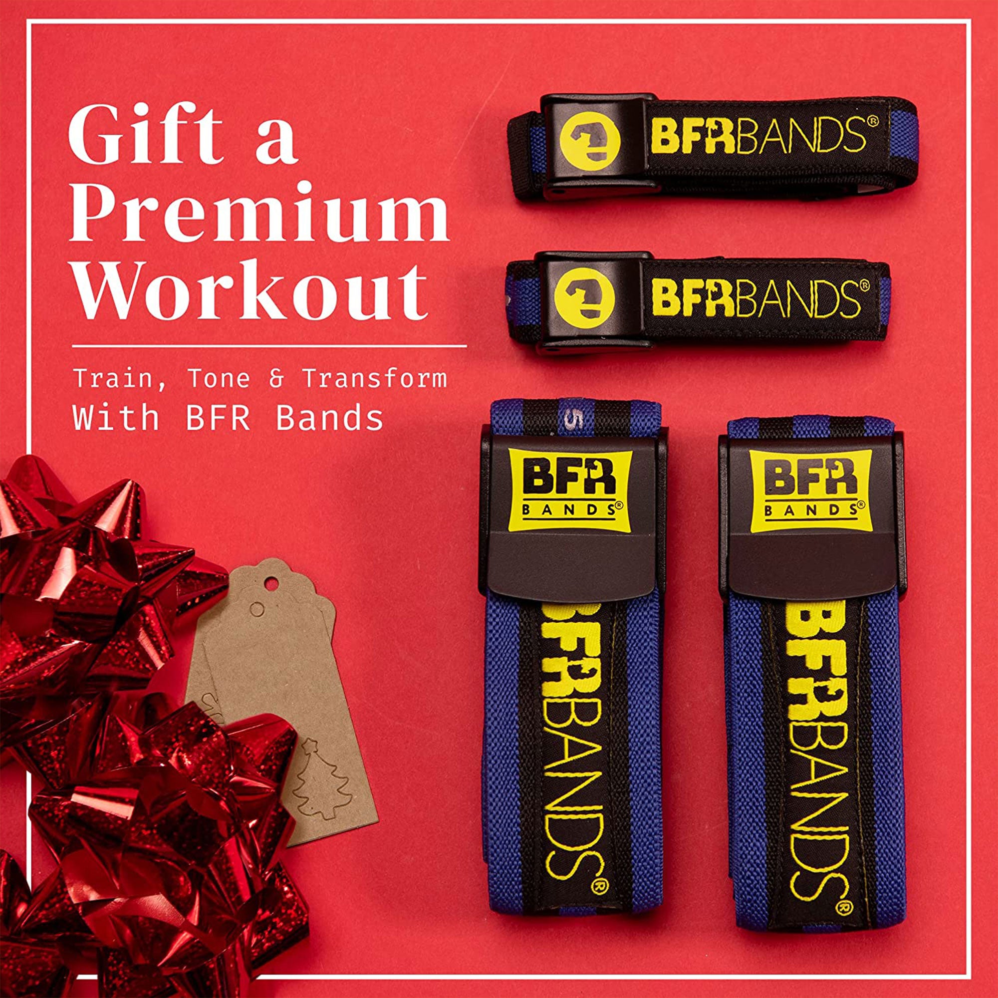 BFR BANDS Restriction Band for Arms, Legs, Glutes, Pro Bundle 4 Pack (Open Box) - VMInnovations