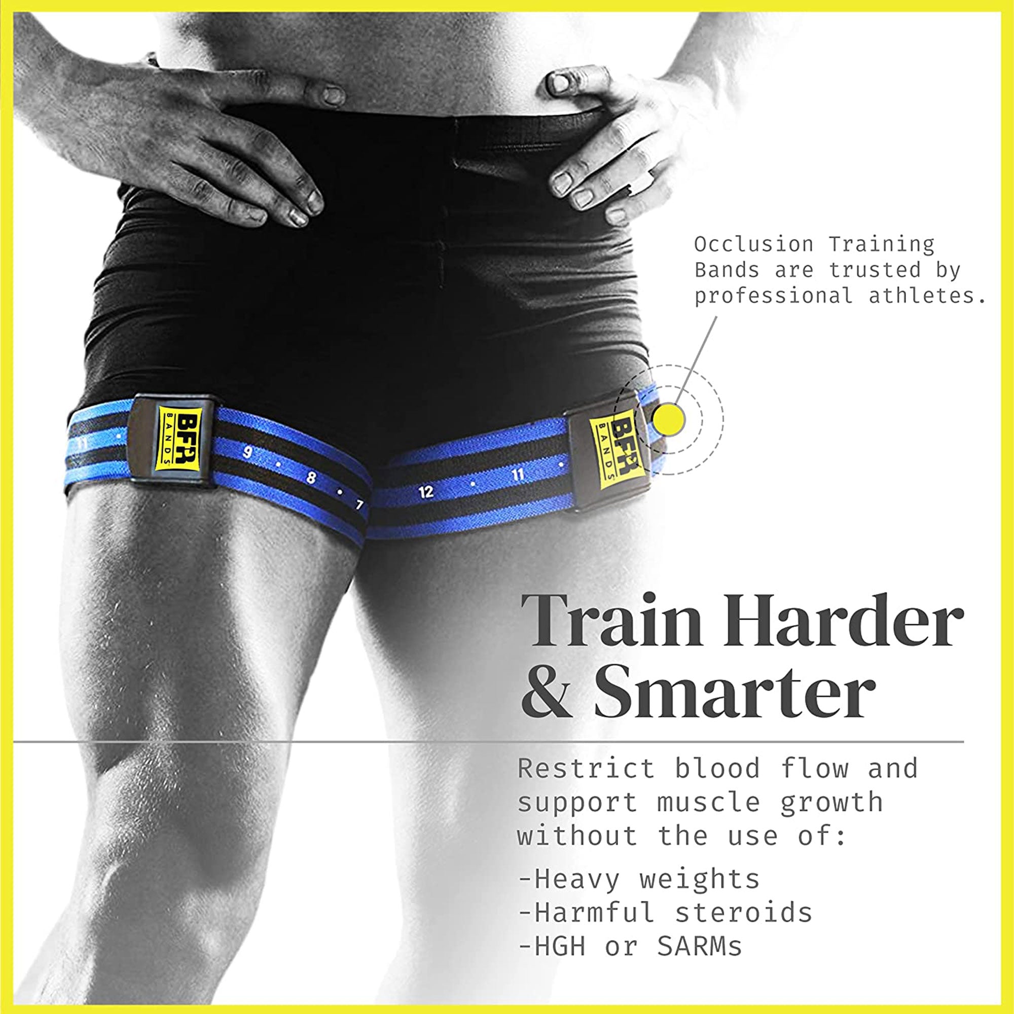 BFR BANDS Blood Flow Restriction Band for Arms, Legs, Glutes,  4pk(For Parts)