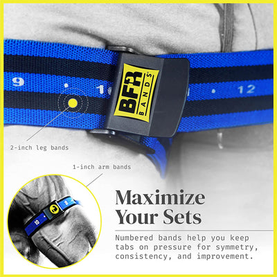 BFR BANDS Blood Flow Restriction Band for Arms, Legs, Glutes,  4pk(For Parts)